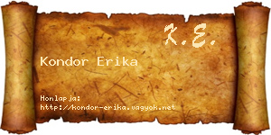 Kondor Erika névjegykártya
